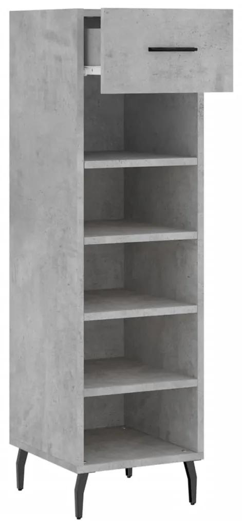 Scarpiera grigio cemento 30x35x105 cm in legno multistrato