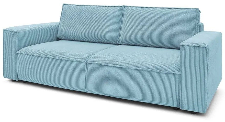 Divano letto in velluto a coste azzurro 245 cm Nihad - Bobochic Paris