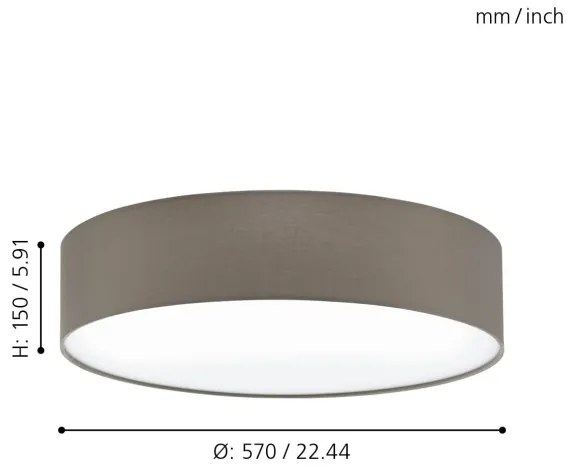 Eglo 97612 - Plafoniera PASTERI 3xE27/60W/230V 57 cm