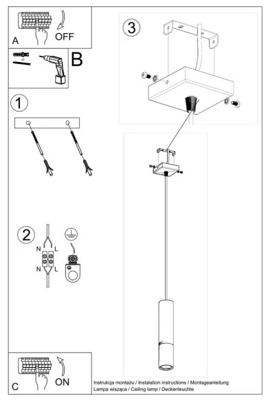 Sollux SL.0946 - Lampadario a sospensione con filo LOOPEZ 1xGU10/10W/230V nero/rame