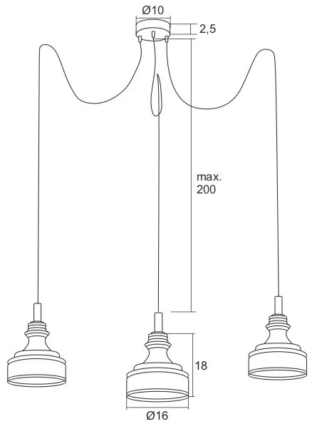 Argon 1354 - Lampadario LED a sospensione con filo TULUZA 3xLED/5W/230V