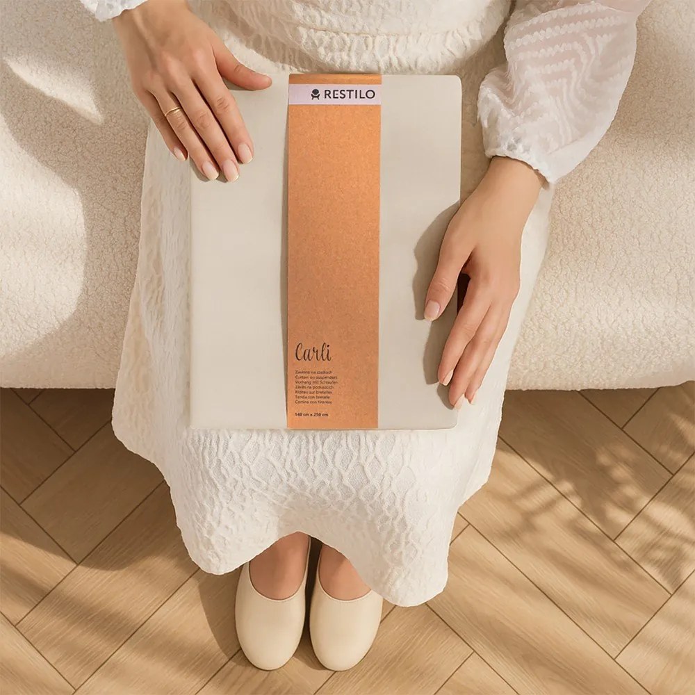 Tenda parzialmente oscurante color crema 140x270 cm Carli – Restilo