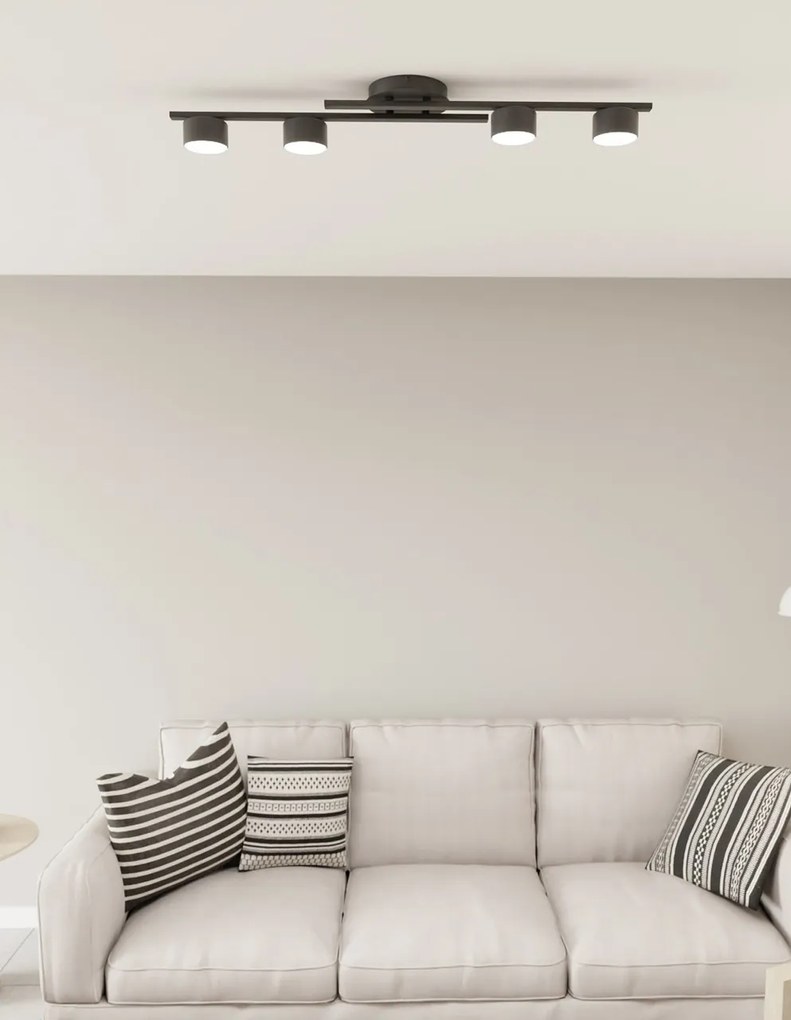 Lampada da soffitto in acciaio FRAGMENT 4 da interno 4xGX53