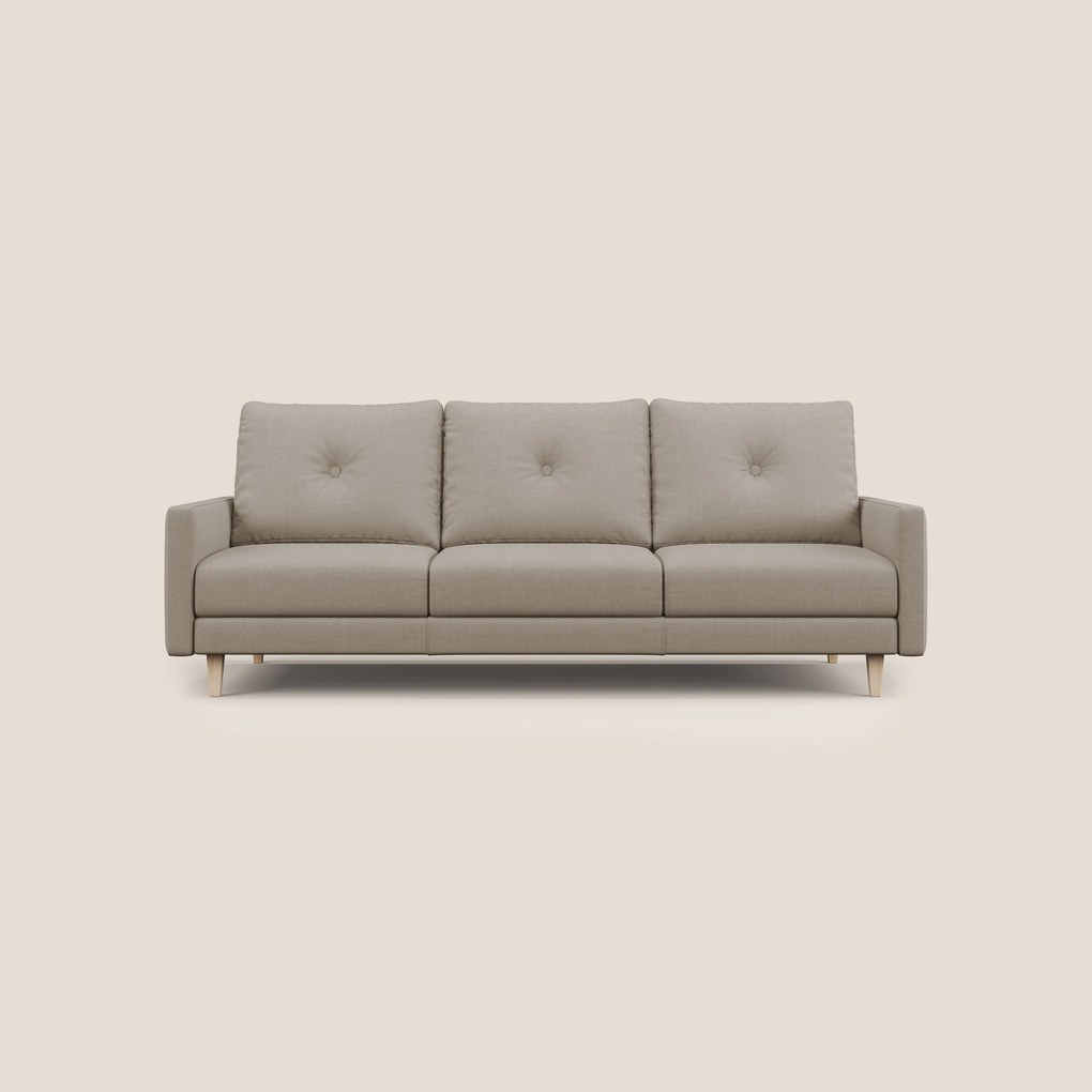 Matisse divano a 3 sedute allungabili e schienali in piuma d'oca in tessuto smacchiabile T17 beige