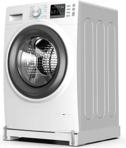 Meliconi 656146 - Base antivibrazioni per lavatrice con ruote estraibili, 61 cm, bianca