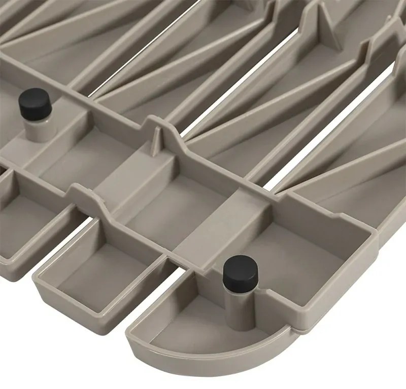 Pedana doccia antiscivolo 80x50 cm tortora con effetto legno in plastica