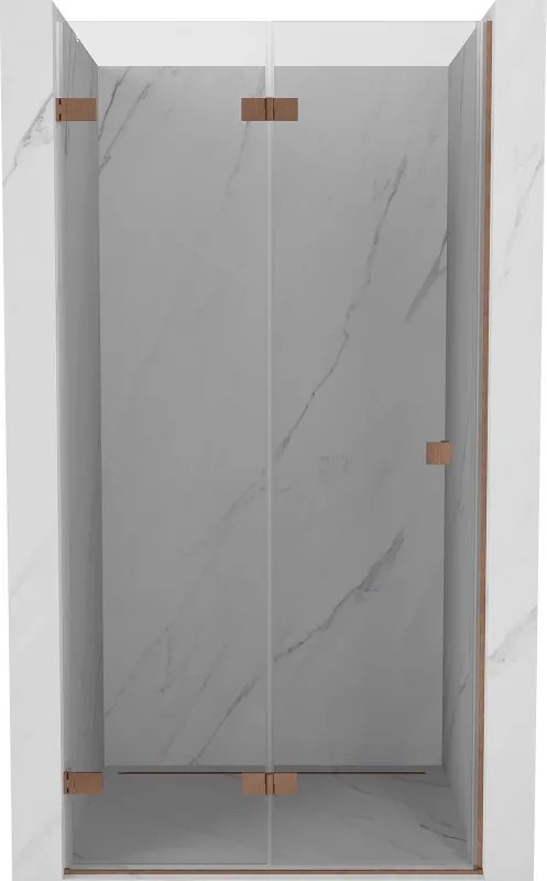 Mexen Lunar-F porta doccia pieghevole sinistra 70 cm, trasparente, rame spazzolato - 836-070-000-65-00-L