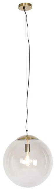 Lampada a sospensione moderna in ottone con vetro fumé 40 cm - Ball