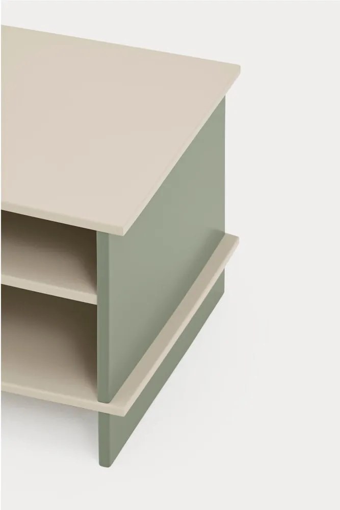 Comodino verde/color crema con ripiani Inari – Teulat