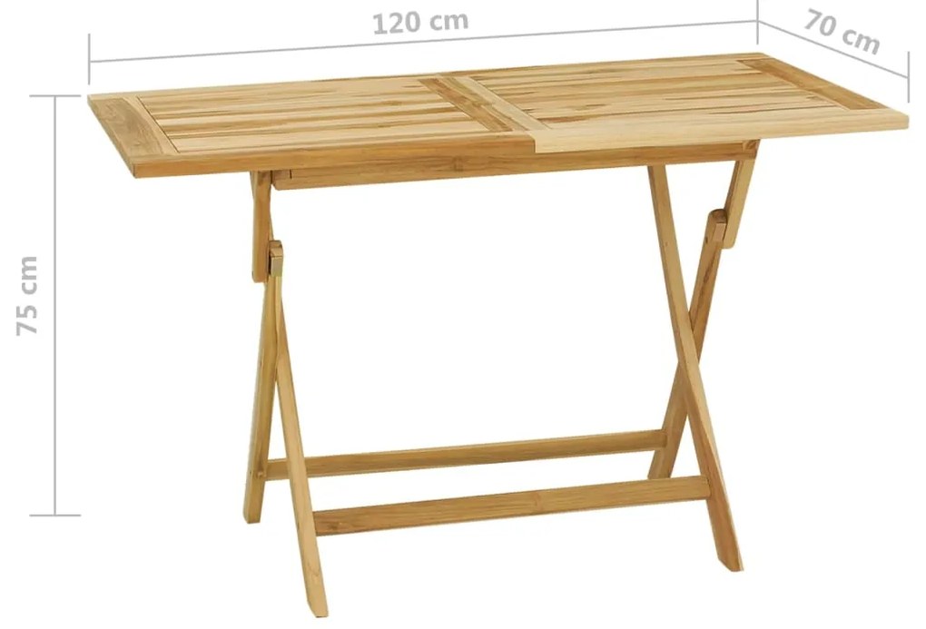 Set da Pranzo per Esterni 5 pz in Legno Massello di Teak