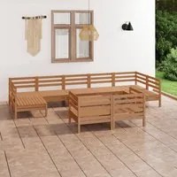 Set Salotto da Giardino 10 pz in Legno Massello di Pino Miele 3083482