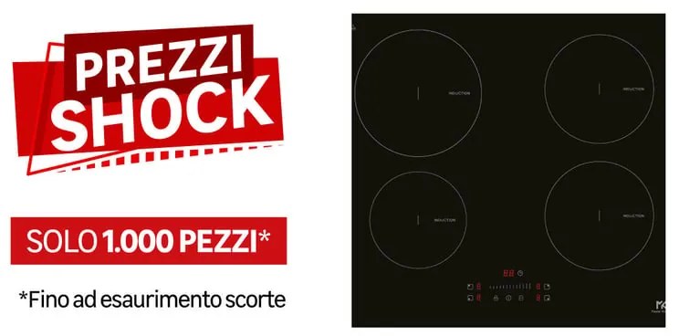 Piano cottura a induzione 4 zone MKHI64EBK MASTER KITCHEN nero