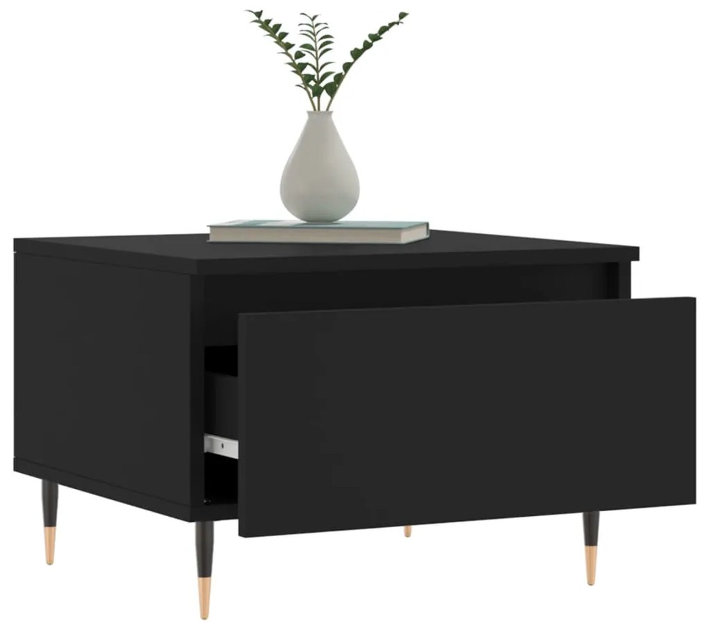Tavolino da salotto nero 50x46x35 cm in legno multistrato
