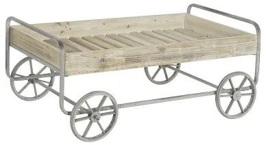 Tavolo aggiuntivo DKD Home Decor Grigio Naturale Metallo Abete Legno di abete 110 x 67 x 46 cm