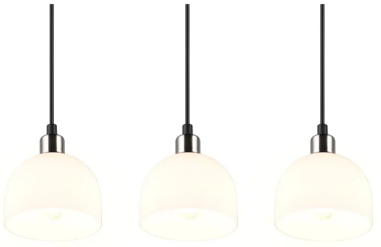 Lampadario bianco/argentato con paralume in vetro Molly – Reality