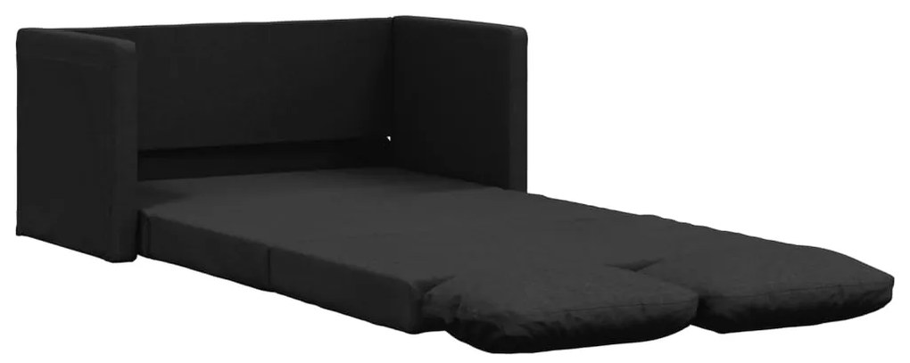 Divano letto da terra 2 in 1 nero 112x174x55 cm tessuto