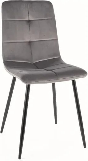 Sedia Ivo in velluto grigio Blu14