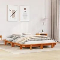 Letto senza Materasso Marrone Cera 150x200 cm in Legno di Pino 850658