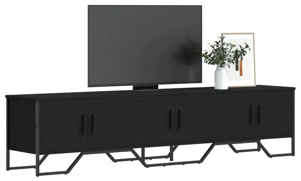 Mobile Porta Tv Nero 180x34x41 Cm İn Legno Multistrato /