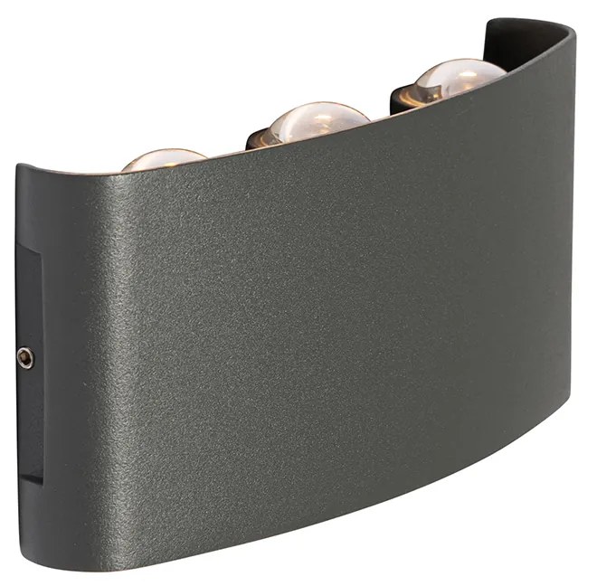 Lampada da parete per esterni grigio scuro con LED 6 luci IP54 - Silly