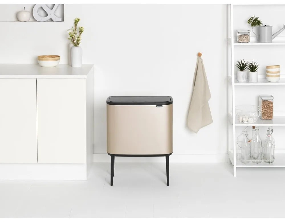 Bidone in acciaio touch in oro 36 l Bo Touch Bin - Brabantia