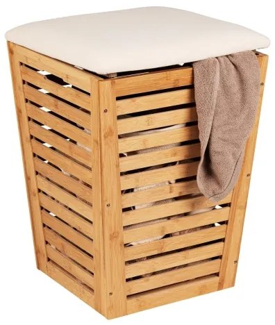 WENKO 25143100 - Cesto per la biancheria BAMBUSA 40x56 cm marrone