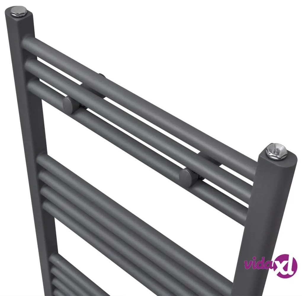 vidaXL Radiatore Centrale Portasciugamano Dritto Grigio 600 x 1160 mm