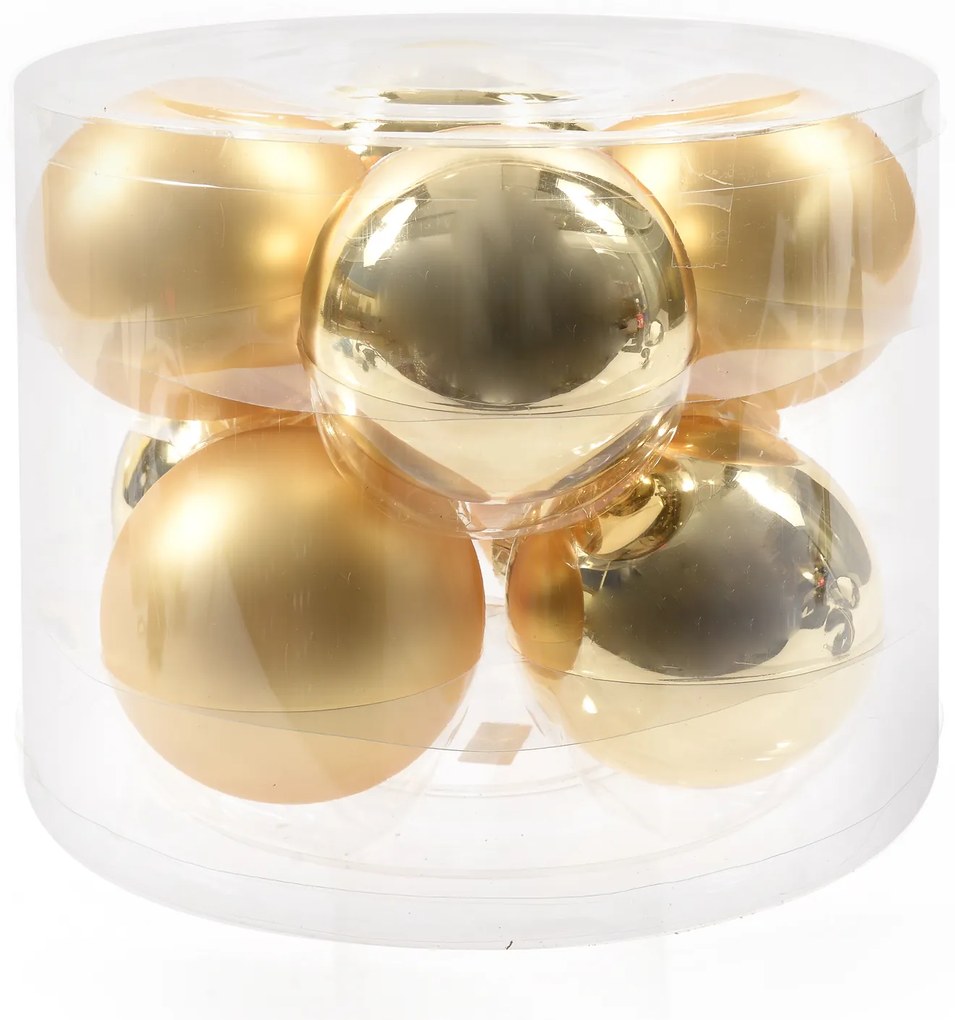 Confezione 8 palline natale 8 cm Oro