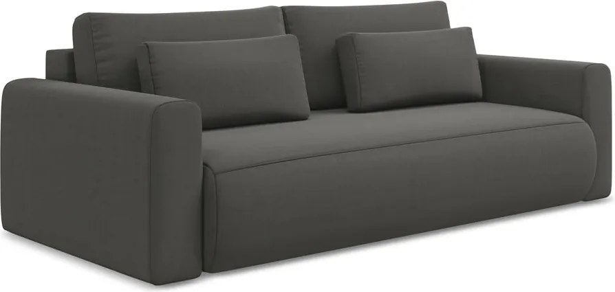 Divano grigio scuro allungabile/con contenitore con rivestimento in velluto 238 cm Kapua – Makamii