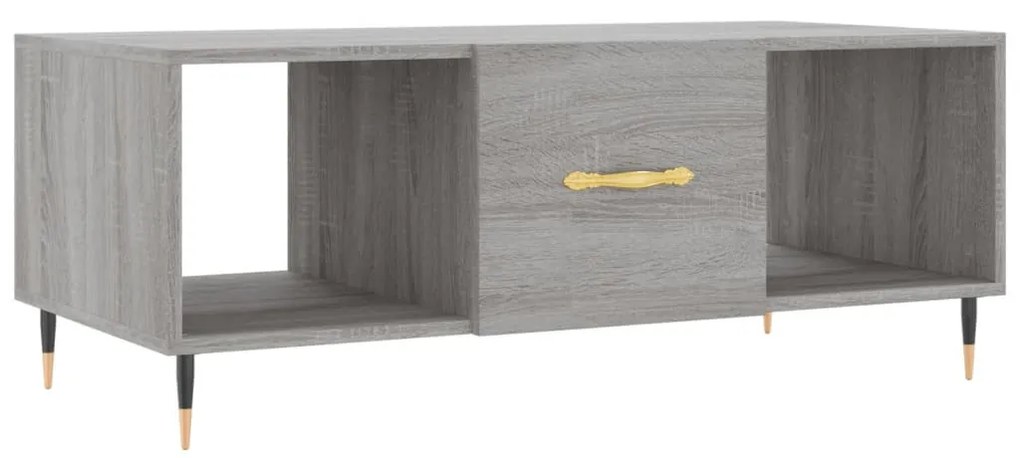 Tavolino da salotto grigio sonoma 102x50x40cm legno multistrato