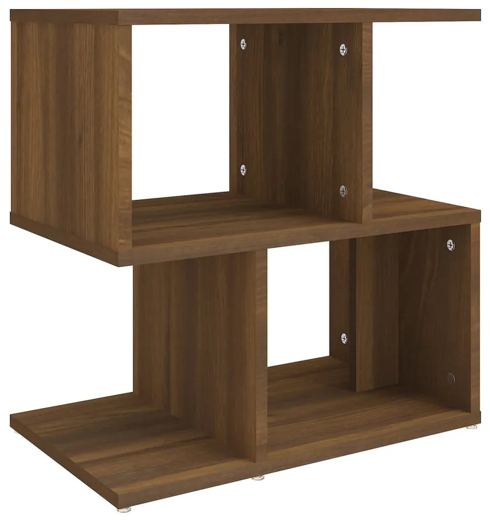 Comodini rovere marrone 2 pz 50x30x51,5 cm in legno multistrato