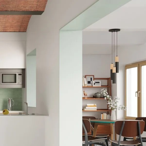 Sollux SL.1014 - Lampadario a sospensione con filo PABLO 3xGU10/40W/230V nero