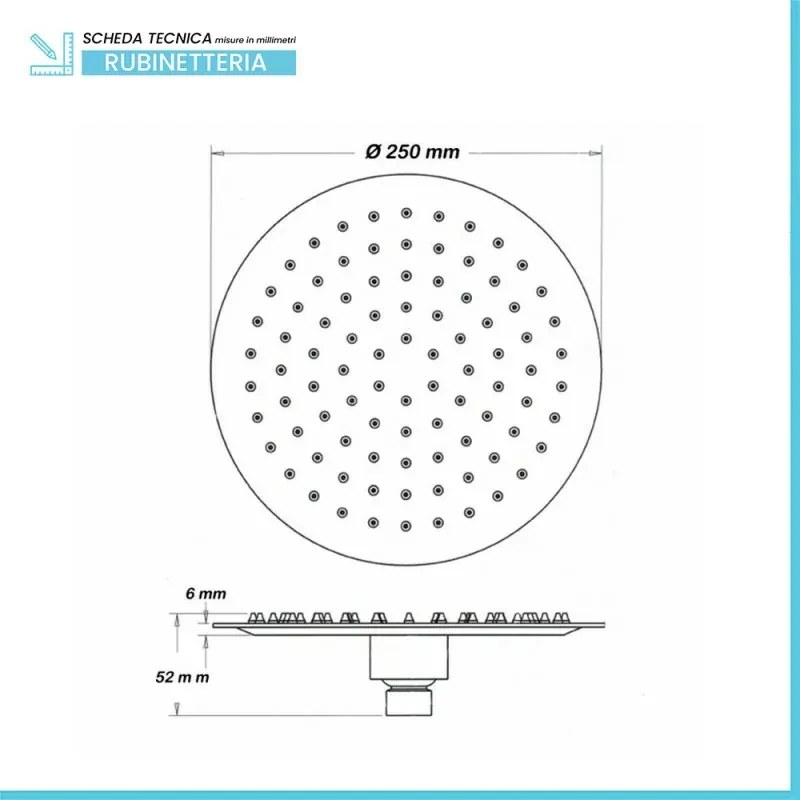 Set doccia con soffione in acciaio inox e braccio estendibile 35-50 cm in ottone cromato