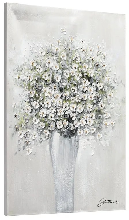 Dipinto su tela Fiori, bianco 60 x 90 cm