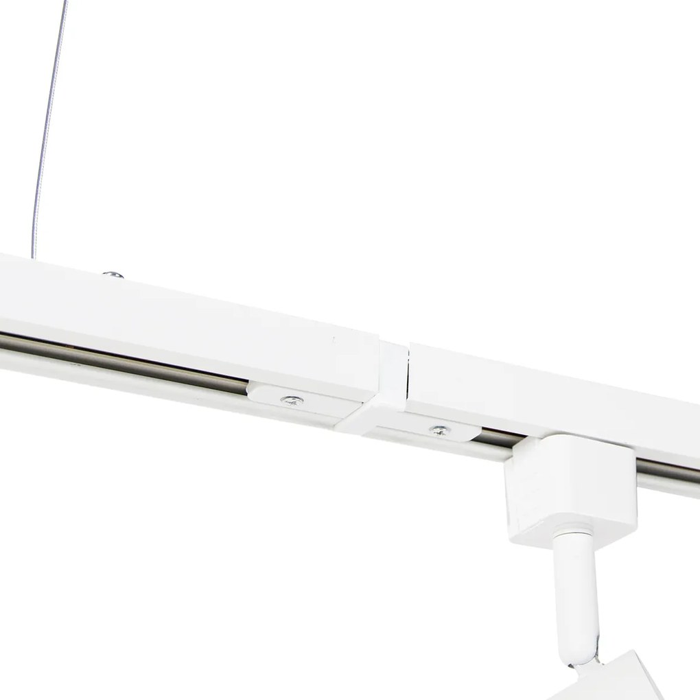 Sistema a binario sospeso moderno monofase con 5 faretti bianchi - Jeana
