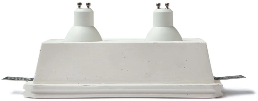 Portafaretto GU10 e MR16 in Gesso Pitturabile Rettangolare 118x213mm per Doppia Lampadina