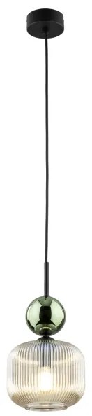 Lampada a sospensione con cord SOPHIA 1xE14/10W/230V nero/verde/fumé beige