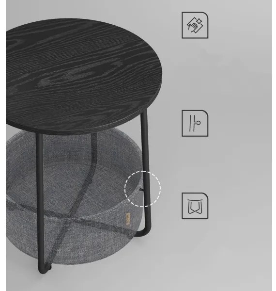 Tavolino d'appoggio NOIRA nero/grigio