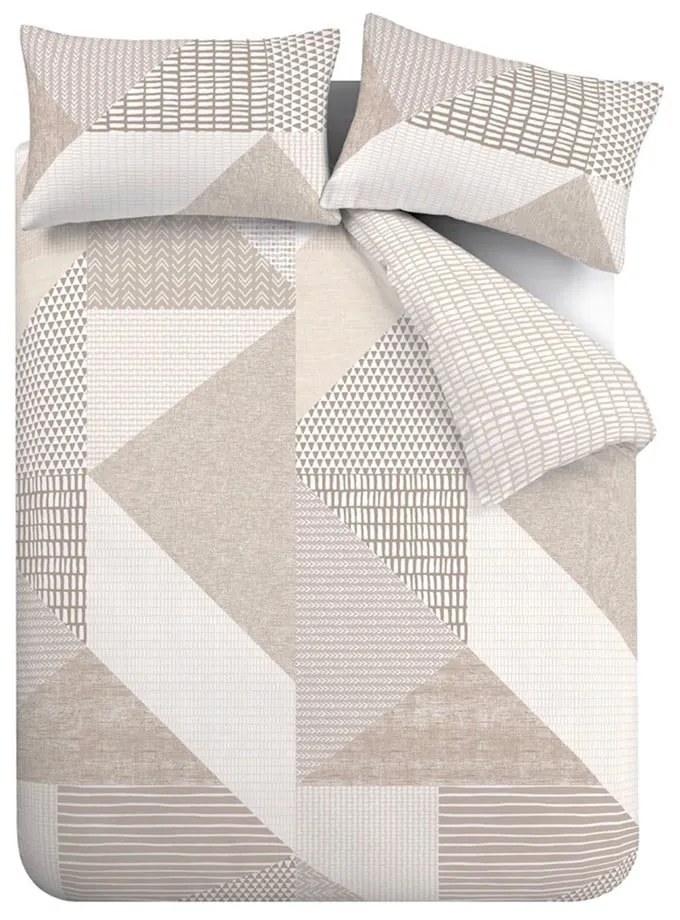 Biancheria da letto beige per letto matrimoniale 200x200 cm Larsson Geo - Catherine Lansfield