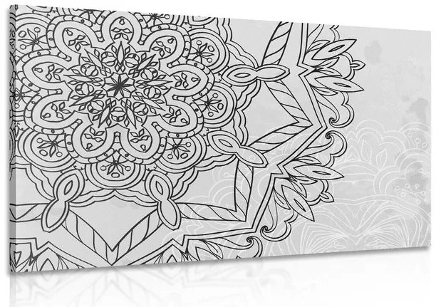 Stampa su tela – Mandala in tema invernale in bianco e nero