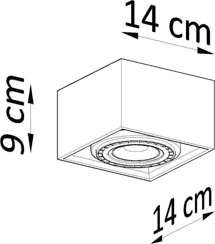 Lampada da soffitto in Cemento QUATRO 1 Base AR111 - Grigia
