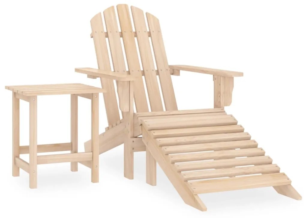 Sedia Adirondack Con Poggiapiedi E Tavolo Massello Di Abete /