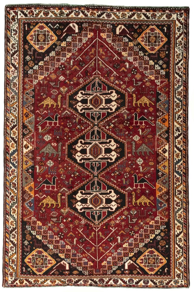 Shiraz Tappeto persiano 250x170 Rosso (Iran) Annodato A Mano