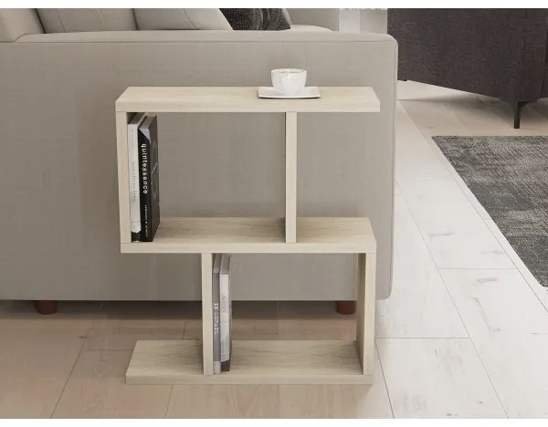 Tavolino d'appoggio CROS, finitura marmo beige