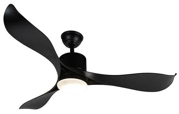 Ventilatore da soffitto nero con LED e telecomando - Kolm