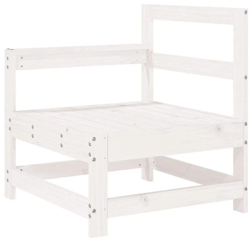 Set divani da giardino 3 pz bianco in legno massello di pino