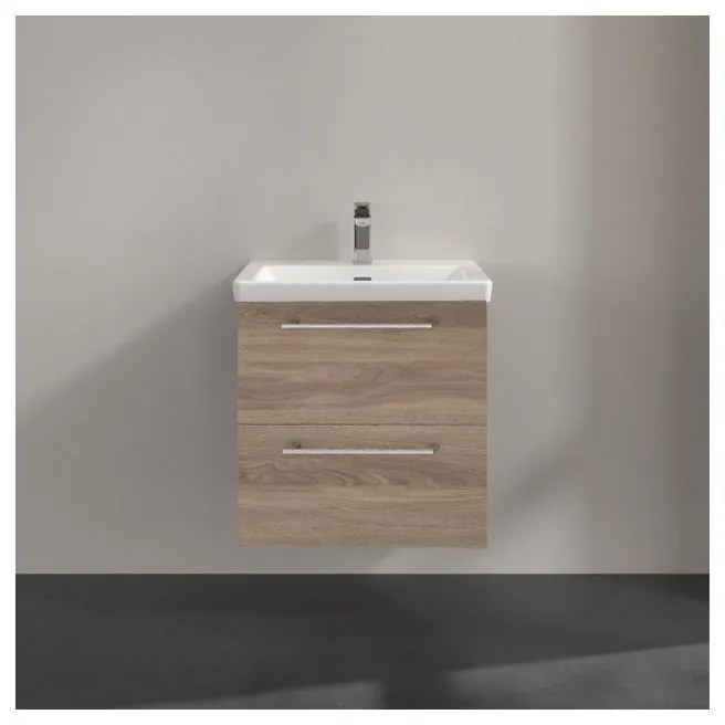 Mobile sottolavabo e lavabo Remix per vasca centrale rovere charleston L 60 x H 58 x P 46 cm 2 cassetti