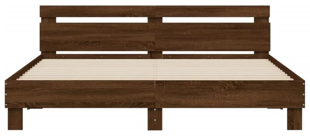 Giroletto testiera rovere marrone 200x200 cm legno multistrato