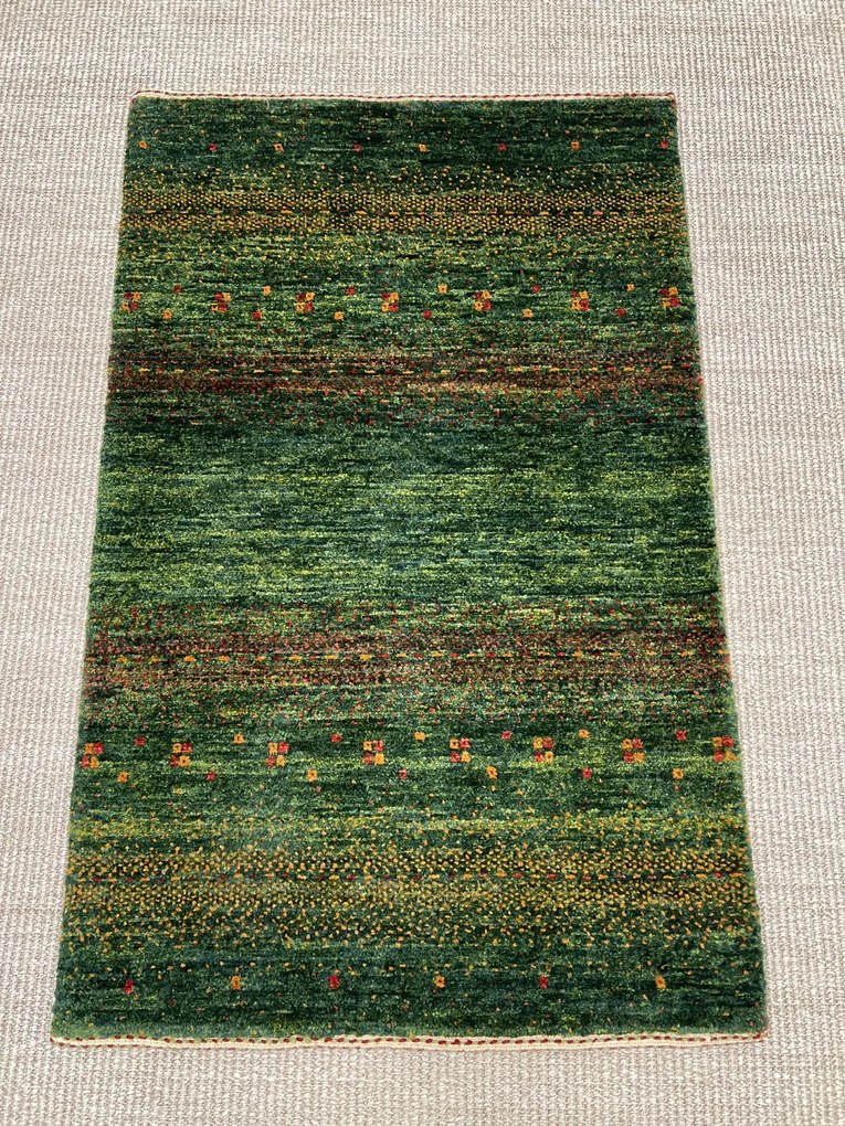 Loribaft Tappeto 60 x 90 Verde (Iran) Annodato A Mano