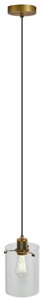 Lampada a sospensione di design bronzo con vetro trasparente - Domo